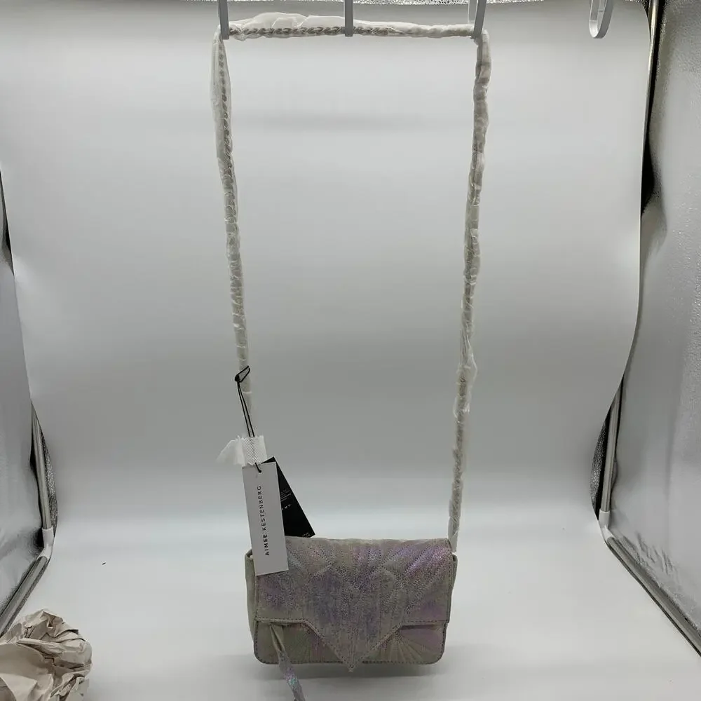 Aimee Kestenberg Quilted Leather Chain Crossbody Sunrise Metallic Purse